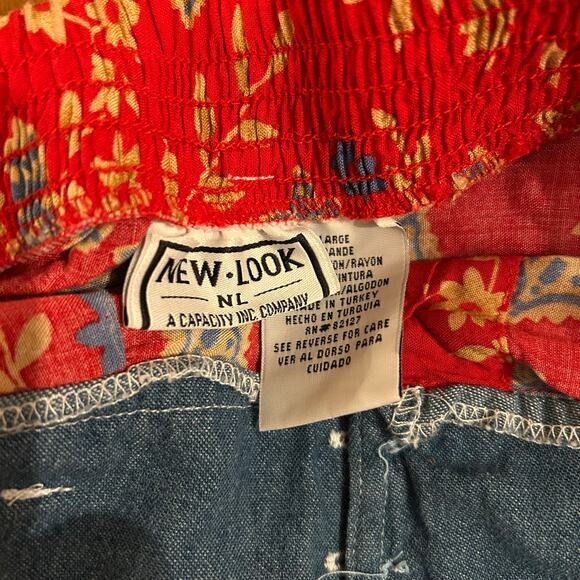 Vtg 90s Maxi Western Skirt Womens Large Red Paisley Floral Rodeo Prairie Cottage - Picture 4 of 5